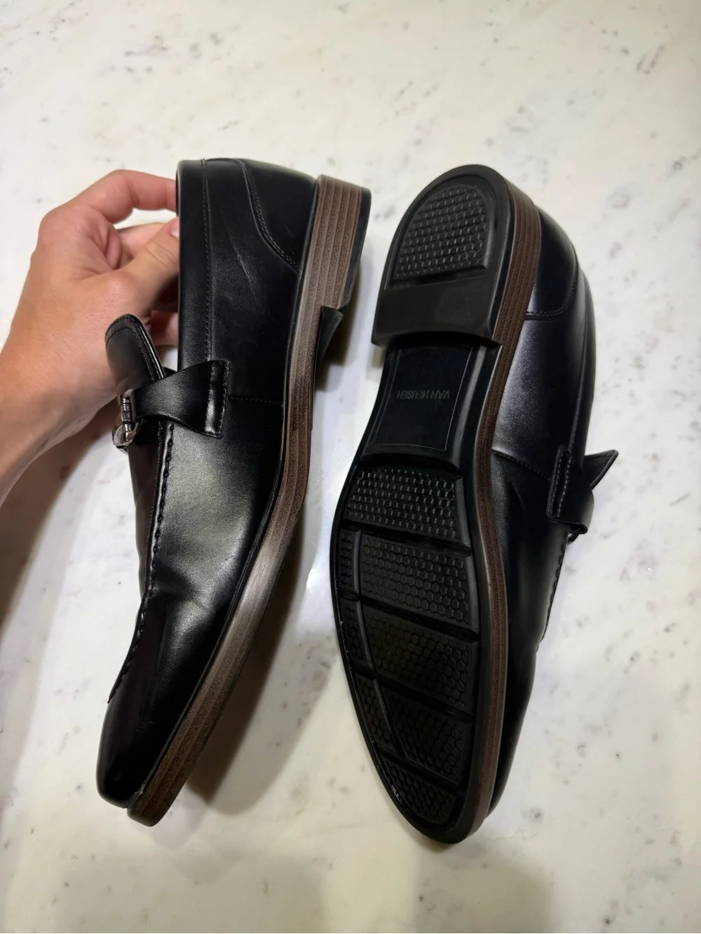 Van Heusen Black Leather Bit Loafers
